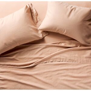 King 100% Linen Sheet Set Light Adobe Clay - Casaluna NEW